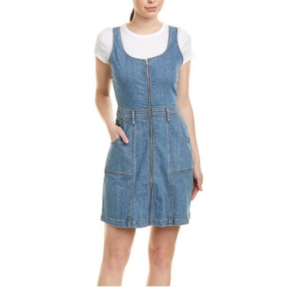 7 For All Mankind Zipper Sleeveless Denim Dress